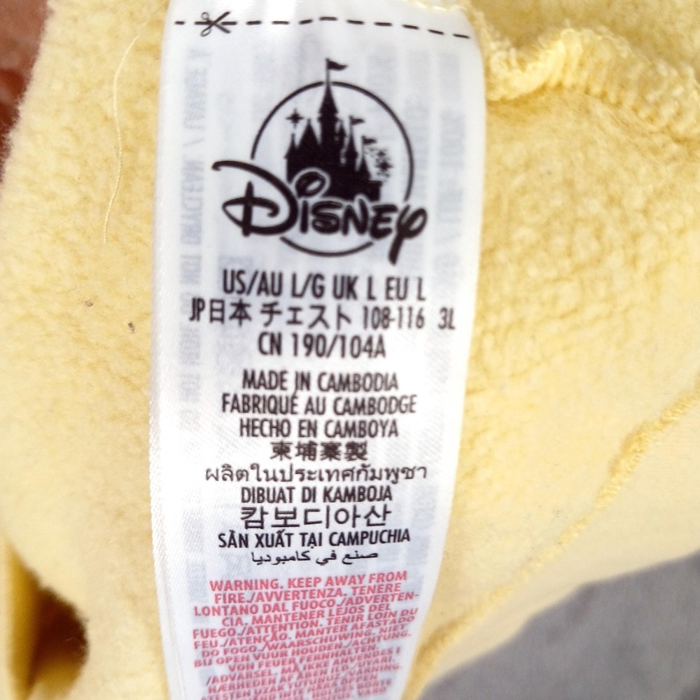 Disney Sweatshirt Mens Large Yellow Halloween Mickey Goofy Donald Pluto - Picture 9 of 10